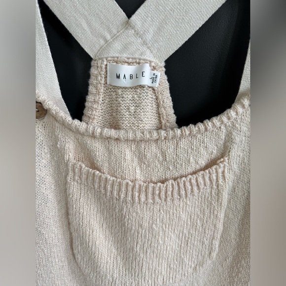 Anthropologie Mable Cream Knit Overall Romper Oatmeal Light Tan Color • L - Picture 4 of 9